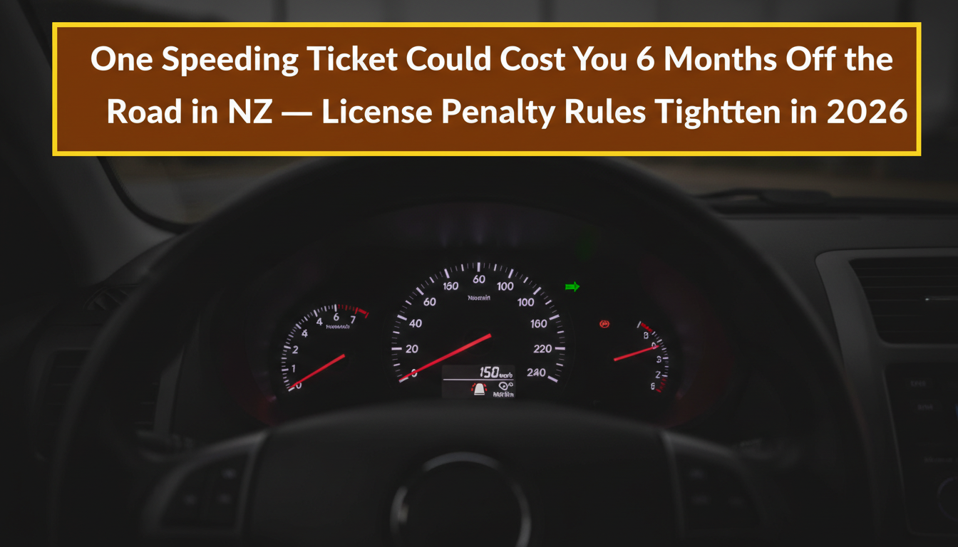 One Speeding Ticket Could Cost You 6 Months Off the Road in NZ — Licence Penalty Rules Tighten in 2026