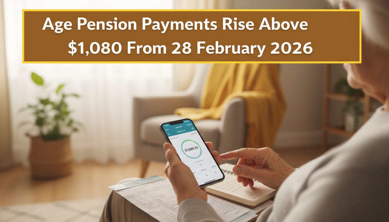 Age Pension Fortnightly Payments Rise Above $1,080 From 28 February 2026