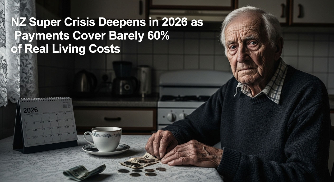 NZ Super Crisis Deepens in 2026 as Payments Cover Barely 60% of Real Living Costs