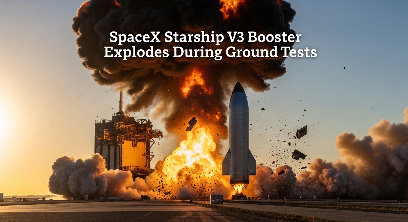 SpaceX Starship V3 Booster Explodes During Ground Tests
