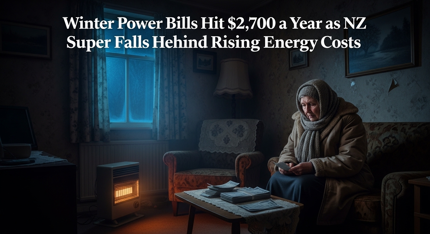 Winter Power Bills Hit $2,700 a Year as NZ Super Falls Behind Rising Energy Costs