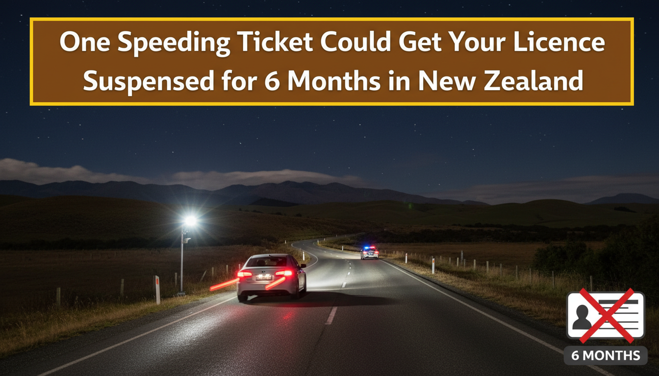 One Speeding Ticket Could Get Your Licence Suspended for 6 Months in New Zealand