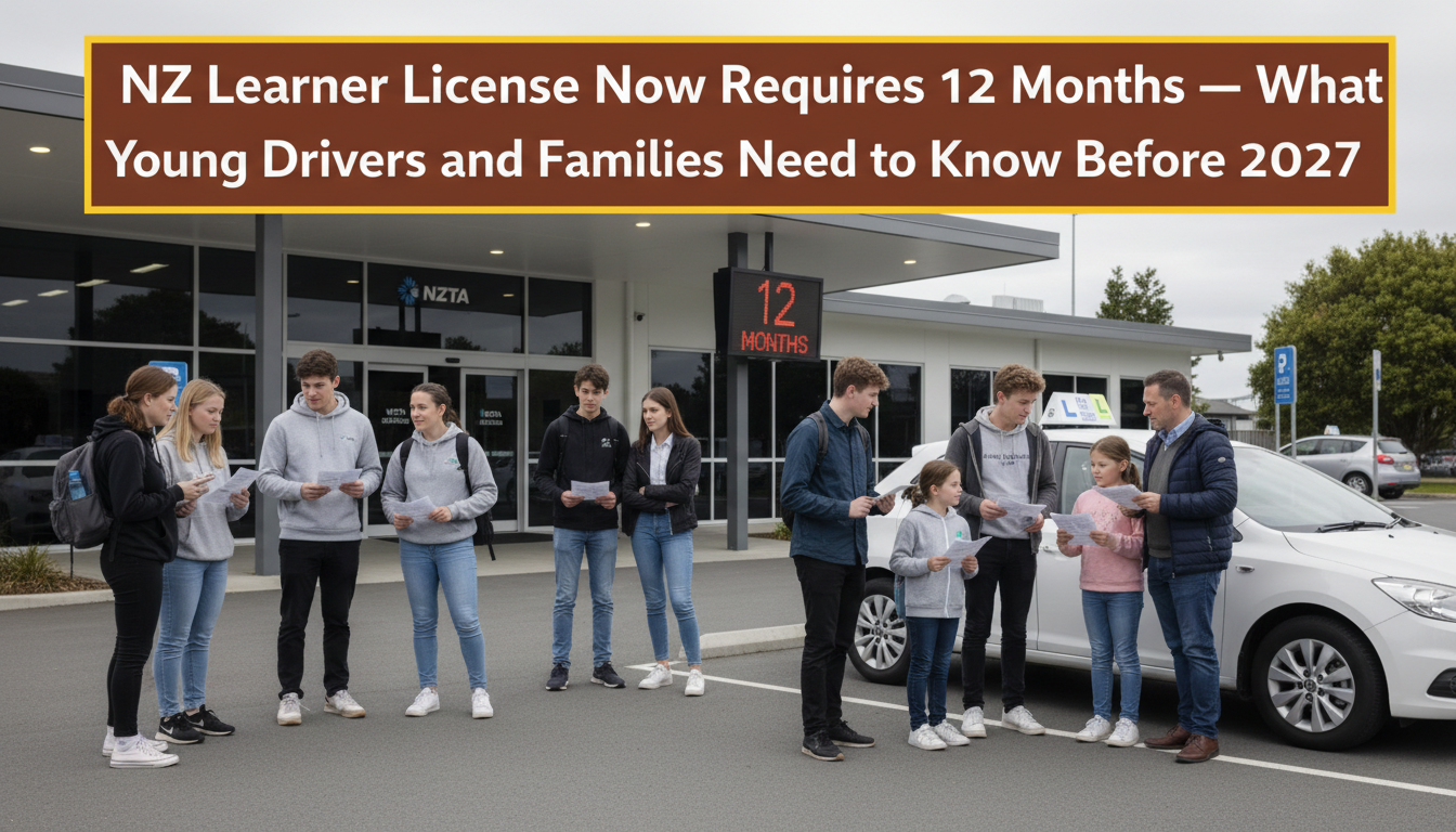 NZ Learner Licence Now Requires 12 Months — What Young Drivers and Families Need to Know Before 2027