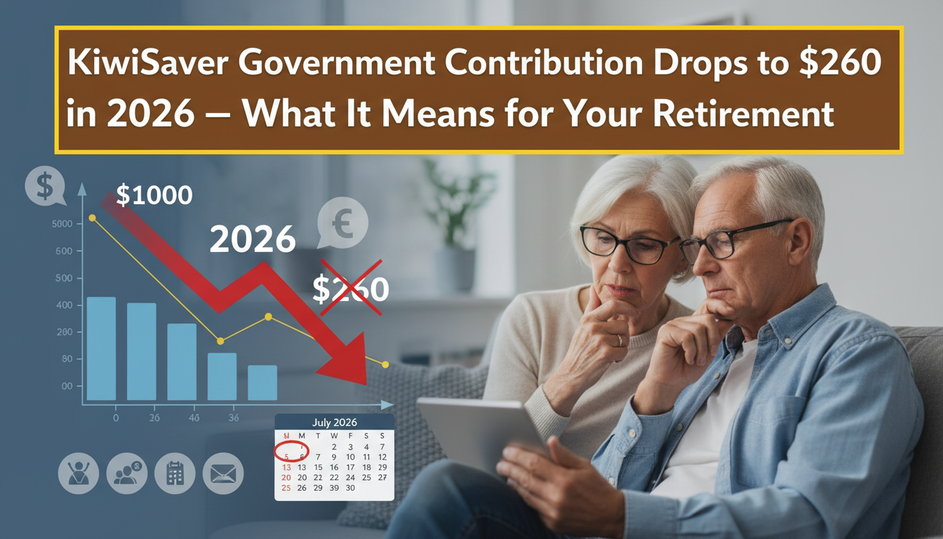 KiwiSaver Government Contribution Drops to $260 in 2026 — What It Means for Your Retirement