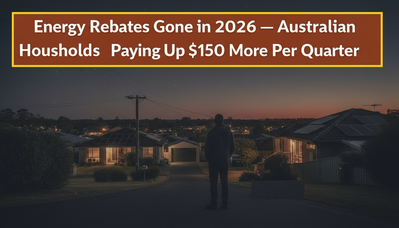 Energy Rebates Gone in 2026 — Australian Households Now Paying Up to $150 More Per Quarter